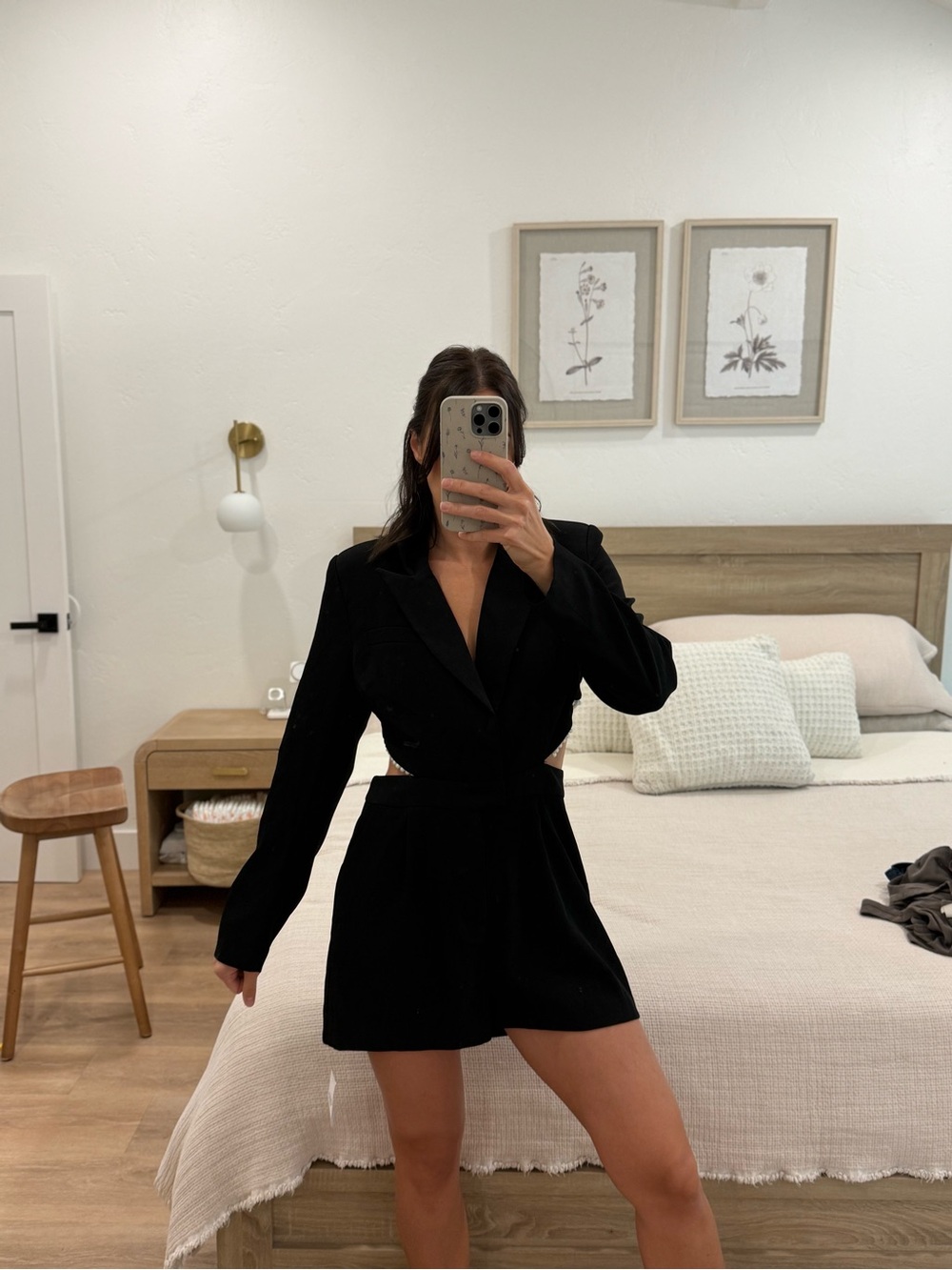 Boohoo Black Cutout Blazer Mini Dress